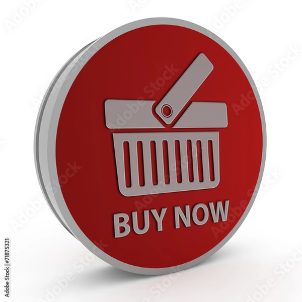 Fototapeta Buy now circular icon on white background