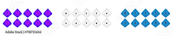 Fototapeta D10 Dice Icon for Boardgame. Line and gradient style. 