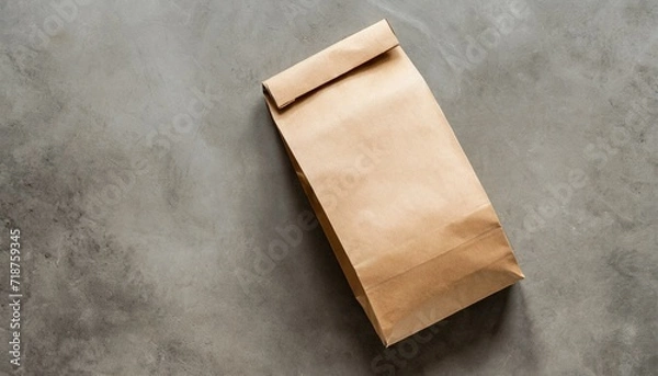 Fototapeta Paper Bag Mockup - Takeaway or Food Paper Container Template for Branding or Product Design - Soft Light casted on Object - Shadow casted Mockup - Sunshade