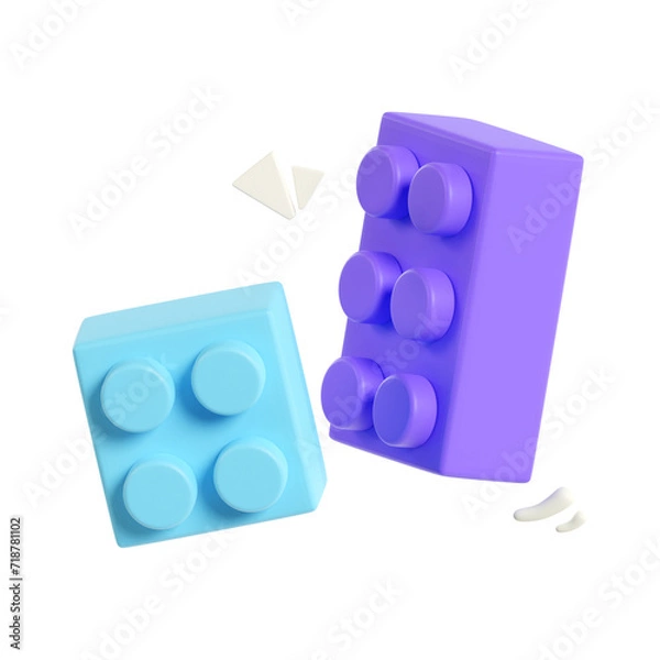 Obraz brick puzzle 3d illustration