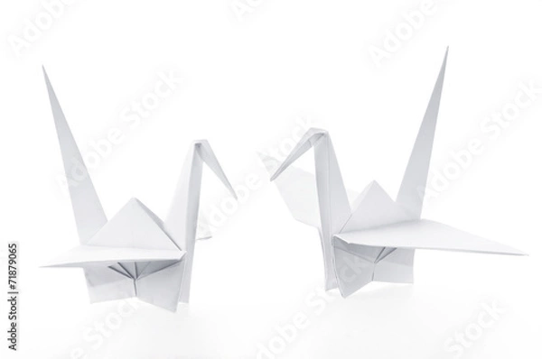 Obraz Two origami paper crane