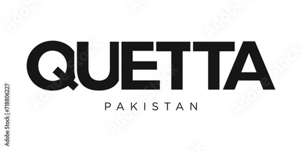 Fototapeta Quetta in the Pakistan emblem. The design features a geometric style, vector illustration with bold typography in a modern font. The graphic slogan lettering.