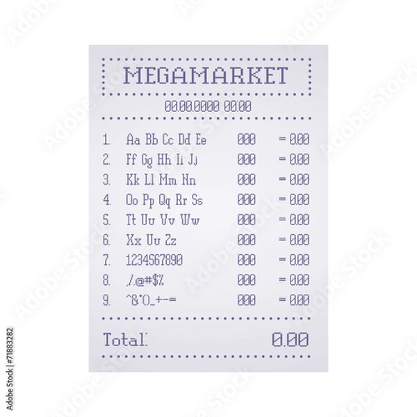 Fototapeta Sprawdź szablon supermarketu. Ilustracji wektorowych.
