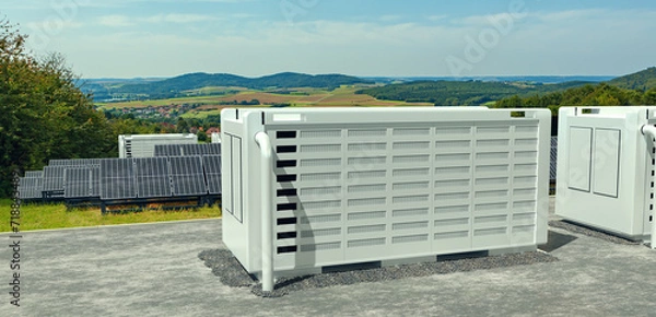Obraz solarfield with battery storage