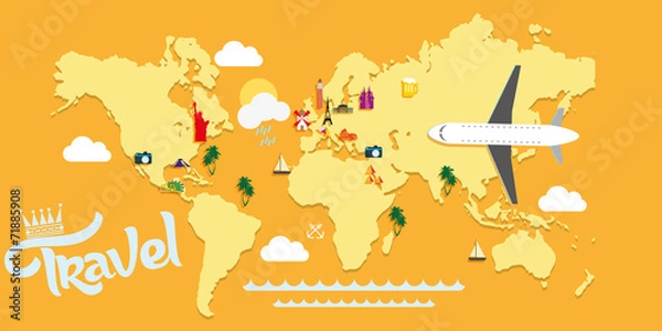 Obraz Travel vector background illustration