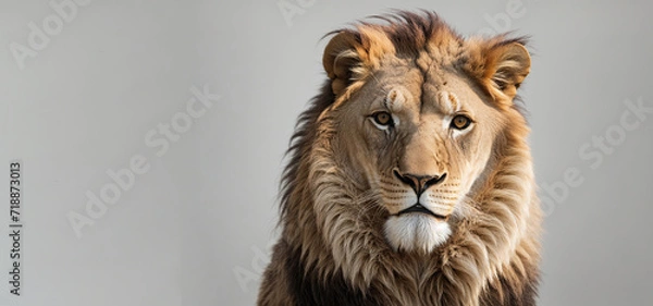 Obraz White Background Lion Majesty