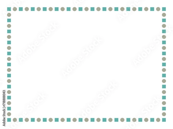 Fototapeta Vector frame with Squares and dots for your texte and photo, frame on a white background. Border frame deco vector illustration.