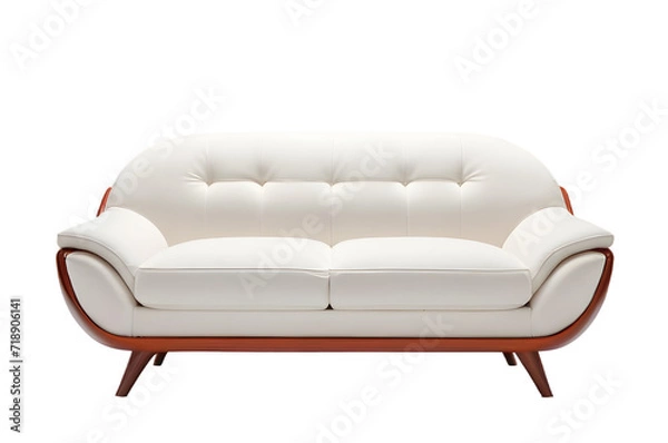 Fototapeta white sofa isolated on transparent background