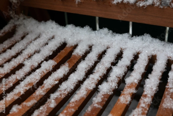 Obraz closeup snow on chair