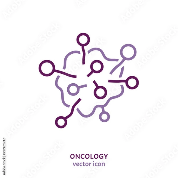 Fototapeta Molecular oncology linear pictogram. Branch of medicine symbol.