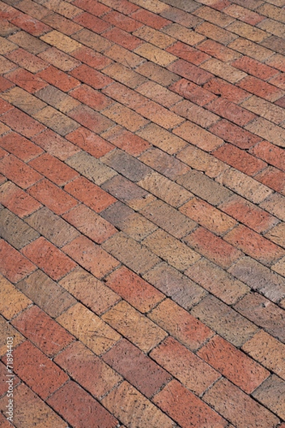 Fototapeta Pattern of a new brick walkway