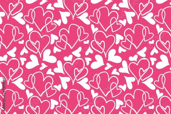 Fototapeta Heart pattern, Valentine's Day seamless pattern, Valentine's Day background.