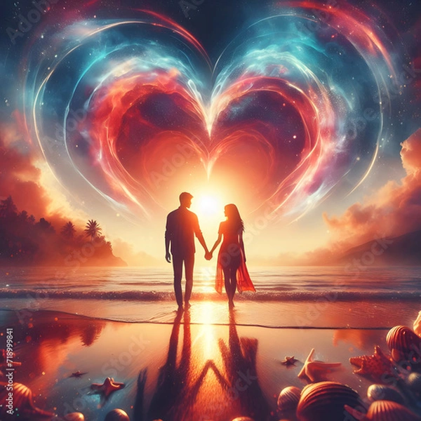 Obraz couple on the beach