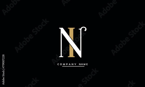 Fototapeta NI, IN, N, I Abstract Letters Logo Monogram