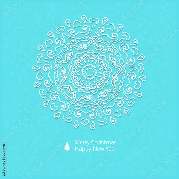 Fototapeta Lacy vector paper Christmas circular elements