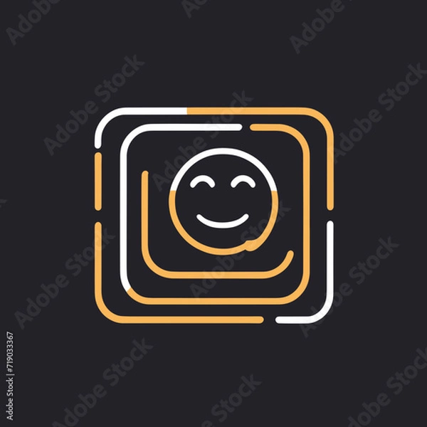 Fototapeta Smiley in a set of squares for logo design