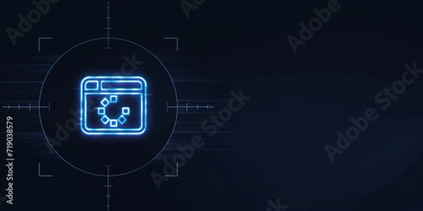 Obraz Multi-Cloud Load Balancing icon neon sign