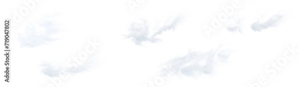 Fototapeta Set of soft, transparent clouds isolated on transparent background. 3D render.