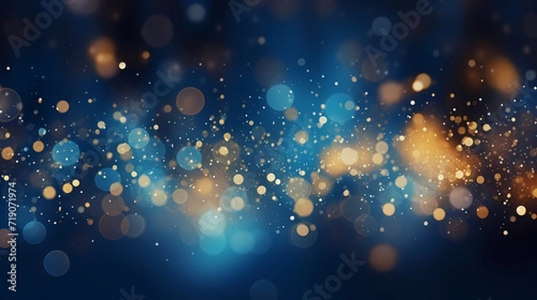 Obraz Festive decorative glitter lights background banner. Colorful abstract background with glitter