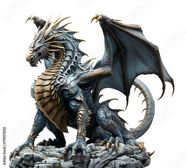 Obraz Dragon character 3d illustration, generative ai