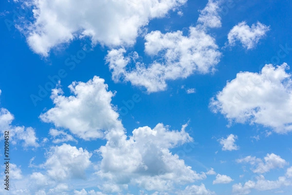 Obraz blue sky with white clouds