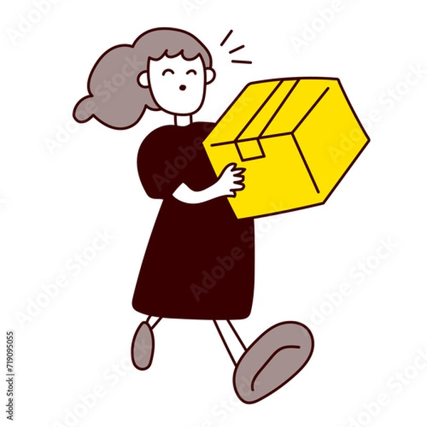 Obraz 荷物を運ぶ女性