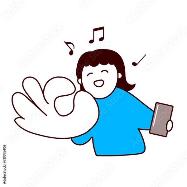 Obraz オッケーサインする女性