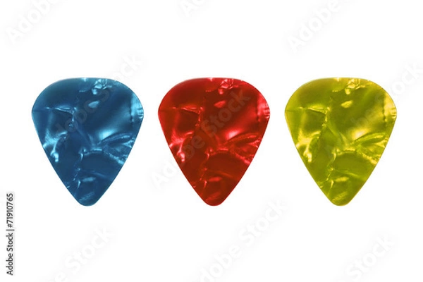 Fototapeta Guitar picks isolated on white