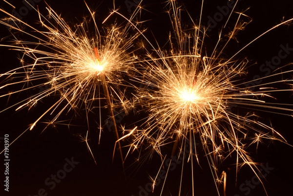 Obraz Burning christmas sparklers