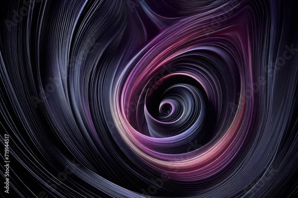 Fototapeta This image of a spiral can symbolize something unknown and unexplored. The color purple can represent magic and enchantment, while the color blue can symbolize calm and tranquility.