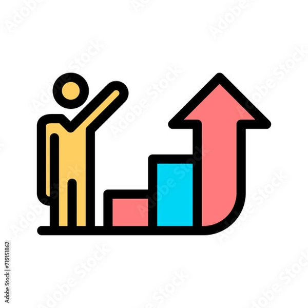 Fototapeta Presentation of increasing business growth. Growth icon
