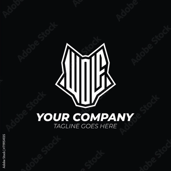 Obraz black wolf logo Design element for logo