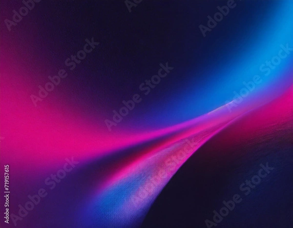 Fototapeta Dark purple pink blue color gradient background blurred neon color flow, grainy texture effect, futuristic banner design