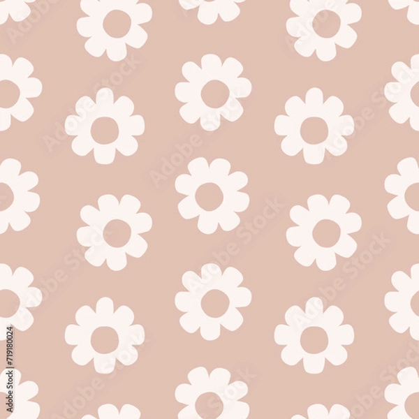 Fototapeta Hand drawing flowers seamless pattern print design. Vector illustration design for fashion fabrics, textile graphics and prints.	
