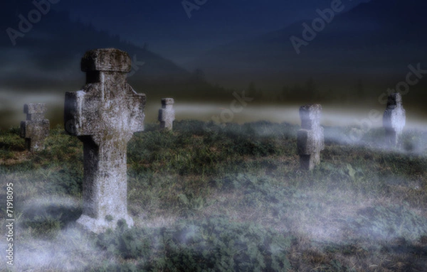 Obraz Old scary graveyard