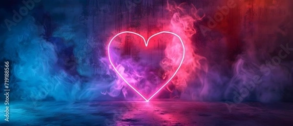 Obraz A neon heart background