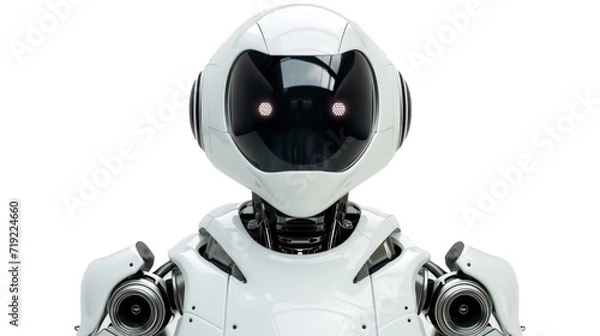 Fototapeta A modern robot isolated on transparent background