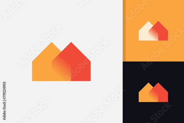 Obraz unique real estate house logo design vector template