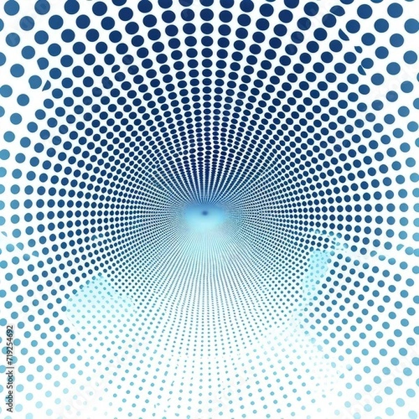 Fototapeta Dot White Blue Pattern Screen Led, 3d  illustration