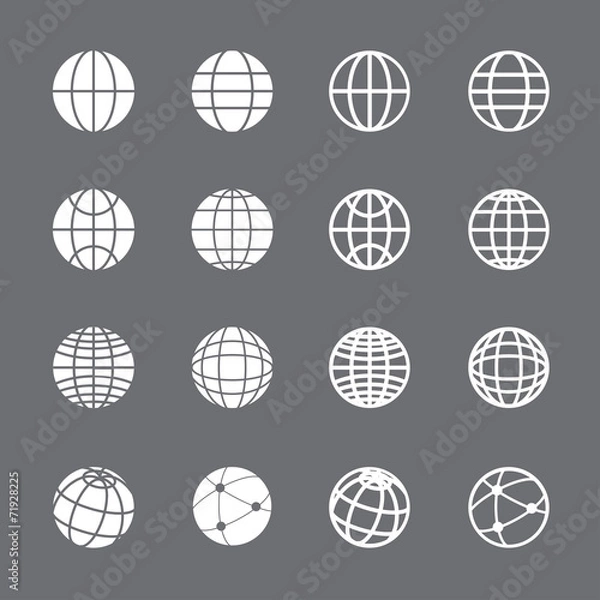 Fototapeta globe icon set, vector eps10
