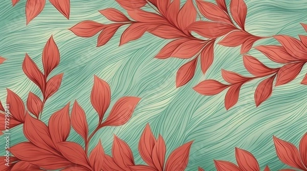 Obraz seamless background picture with leaf pattern, leaves, trees, tree branches