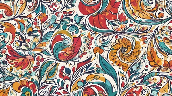 Fototapeta  Abstract floral background elements for design.  AI generated image. AI generated image