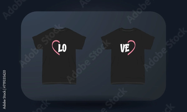 Obraz Couples t-shirt designs Love with brush effect