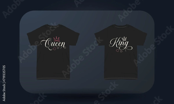 Obraz Couples t-shirt designs Queen And King