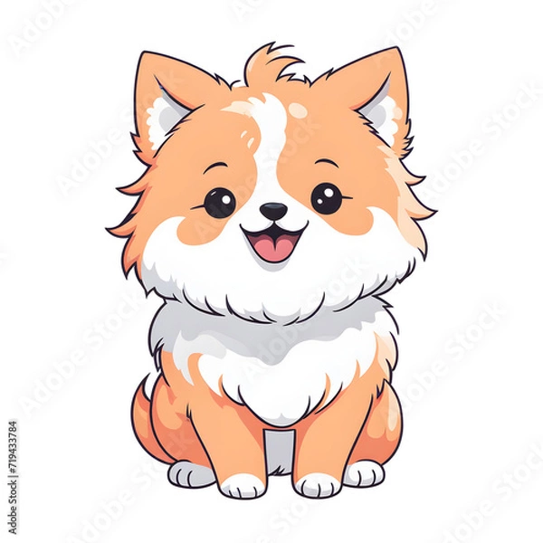 Obraz A Peach Fuzz Color Dog Illustration with Transparent Background
