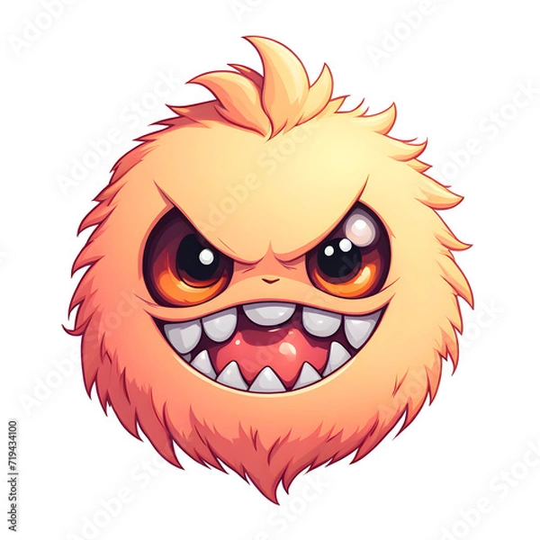 Obraz A Peach Fuzz Color Monster Illustration with Transparent Background