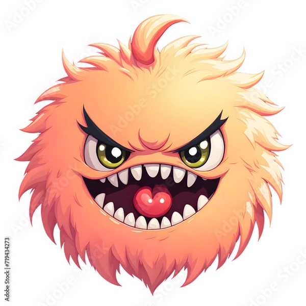 Obraz A Peach Fuzz Color Monster Illustration with Transparent Background
