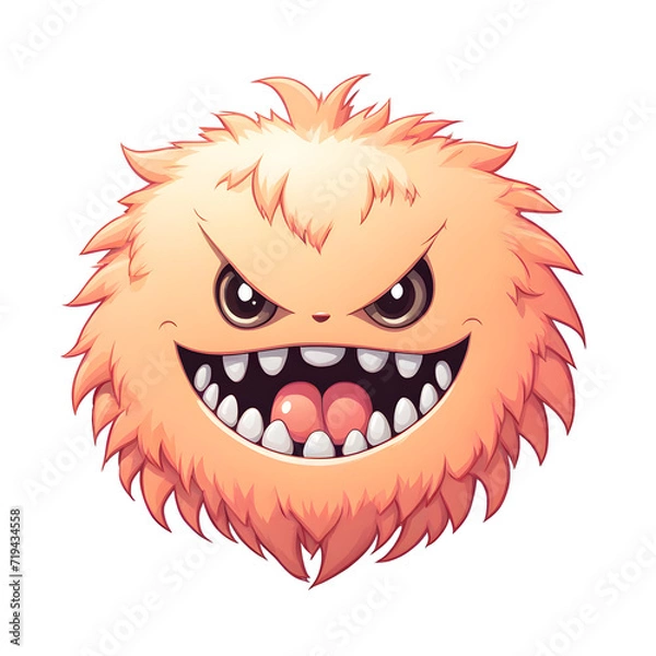 Obraz A Peach Fuzz Color Monster Illustration with Transparent Background