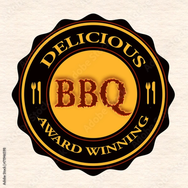 Obraz delicious bbq stamp