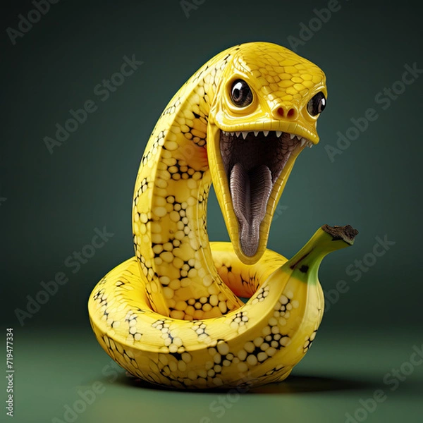 Obraz Banana snake. Ai generative art